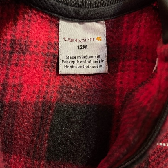 Carhartt Plaid Fleece Coverall 12M - Picture 2 of 5